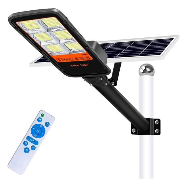 Farola Solar Exterior 600W Kingwen - Potente y Eficiente - Sensor Crepuscular - 