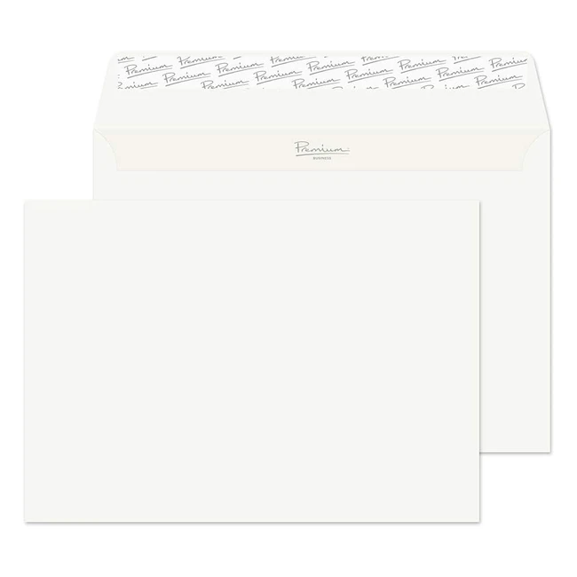 Enveloppes premium pour entreprise Blake - Lot de 50 - Patte autocollante - 120 gm - Blanc - Format C5