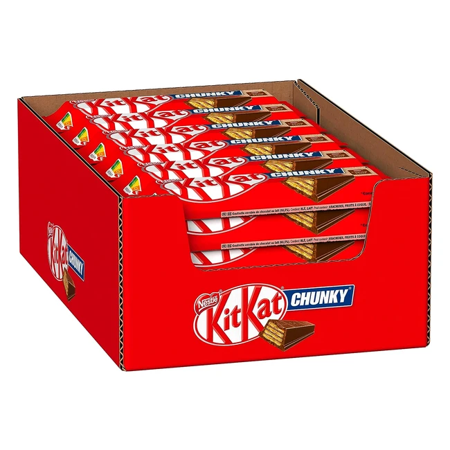 Nestlé KitKat Chunky Classic Schokoriegel 24er Pack 24 x 40g - Milchschokolade & Knusprige Waffel