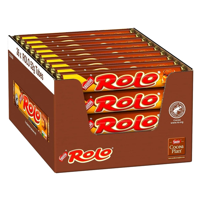 Nestlé Rolo Schokopralinen mit weichem Toffeekern 36er Pack 36x52g