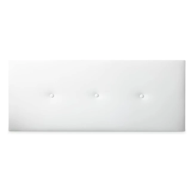 Cabecero premium acolchado modelo Miln, tapizado en polipiel de alta calidad - Blanco
