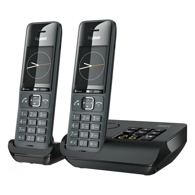 Gigaset Comfort 520A Duo - Schnurlose DECT-Telefone mit Anrufbeantworter - elegantes Design - beste Audioqualität - Freisprechfunktion - Anrufschutz - Adressbuch 200 Kontakte