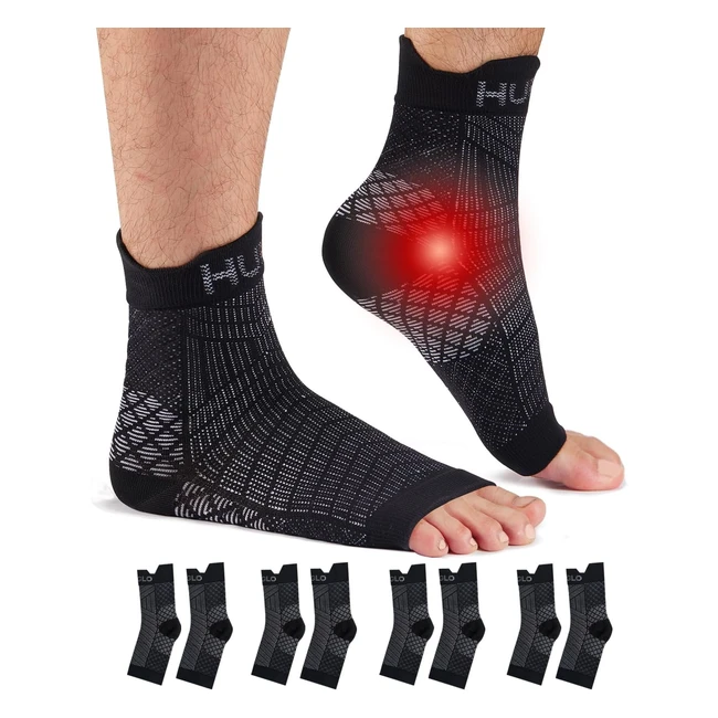 Hueglo Neuropathy Socks - Ankle Support Brace for Weak Sprained Ankles - Pain Relief & Stability - Compression Socks