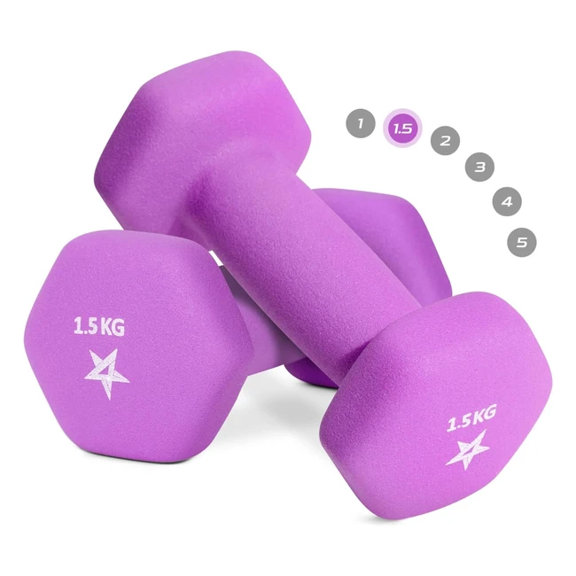 Yes4All Hex Neoprene Weights Dumbbells Set Pair 1 kg to 7 kg - Home Gym Workout