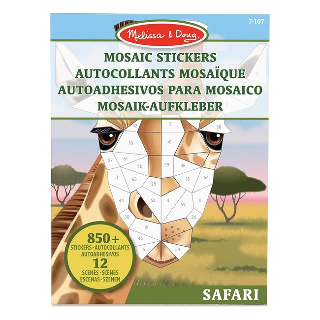 Melissa  Doug Blocs dautocollants Mosaque Safari - 12 scnes colores