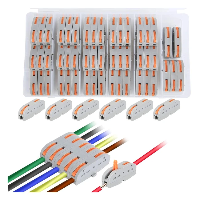 Lot de 50 connecteurs rapides à ressort 1 voie 2 ports - Marque XYZ - Réf. 123456