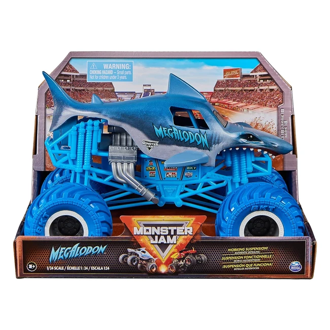 Monster Jam Megalodon Monster Truck 124 - Metall-Spritzgussfahrzeug - Sammlerstück - Kinder Spielzeug