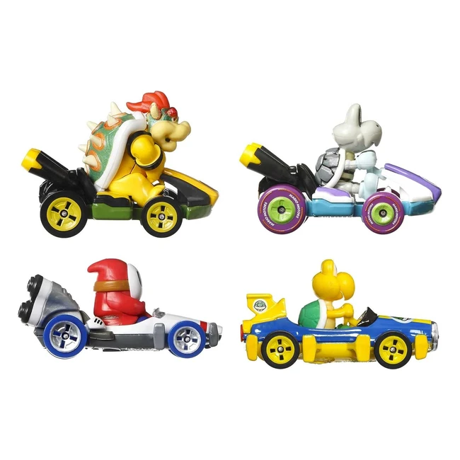 Hot Wheels Mario Kart Set 4 Veicoli + Modello Esclusivo | Giocattolo Bambini 3+