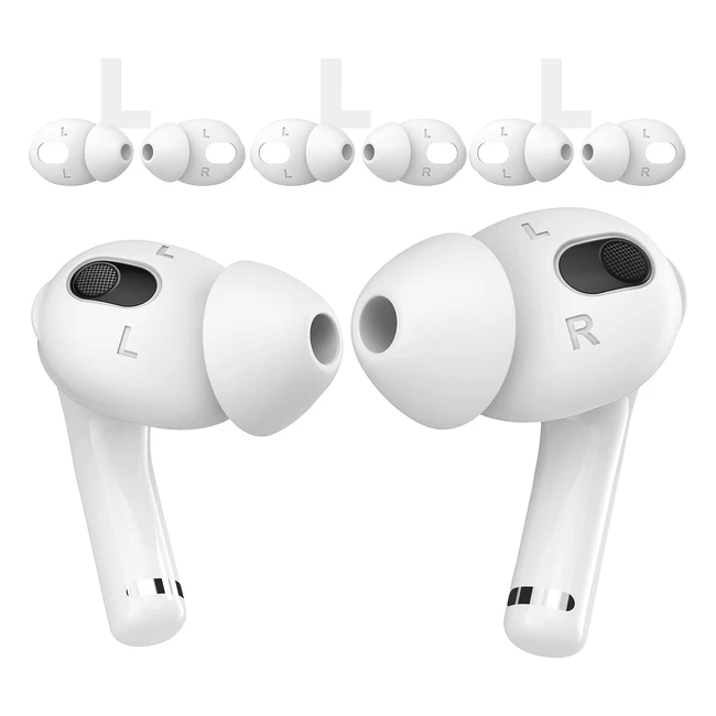Embouts d'oreille AirPods 3 en silicone souple - Pochette de rangement - 3 paires de couvercles antidérapants - Compatible avec Apple AirPods 3 2021 - Blanc