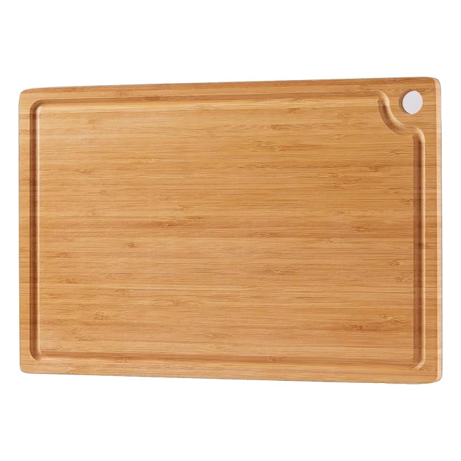 Small Bamboo Chopping Board - Reversible Wooden Cutting Board with Juice Groove - Pre-Oiled - 38cm x 25cm x 2cm