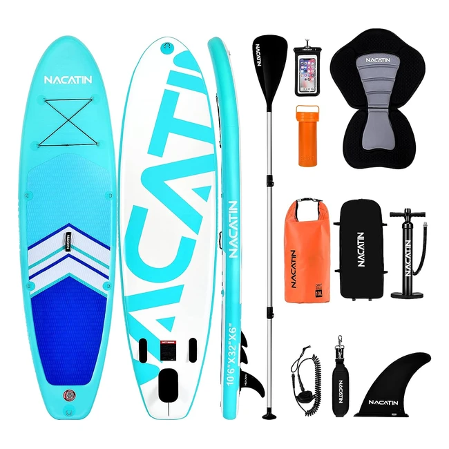 Nacatin Inflatable Stand Up Paddle Board - Upgrade Version 10'6'' SUP Board with Free Accessories
