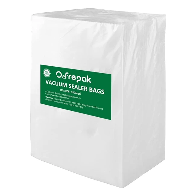 Lot de 200 sacs sous vide alimentaires O2FREPAK 20x30cm - Sans BPA et LFGB
