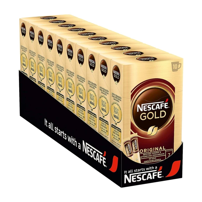 Nescaf Gold Original Instantkaffee 10er Pack - Vollmundiger Geschmack - Koffei