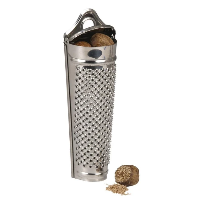 KitchenCraft KCNutmeg Spice Nutmeg Grater with Container - Stainless Steel