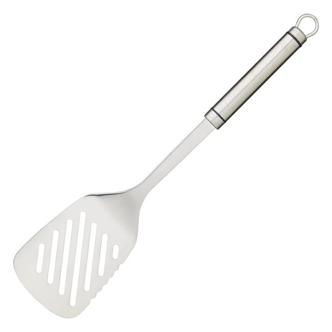 KitchenCraft Slotted Turner - Nonstick Fish Slice, Durable & Easy to Clean, Stainless Steel, 36cm, Silver