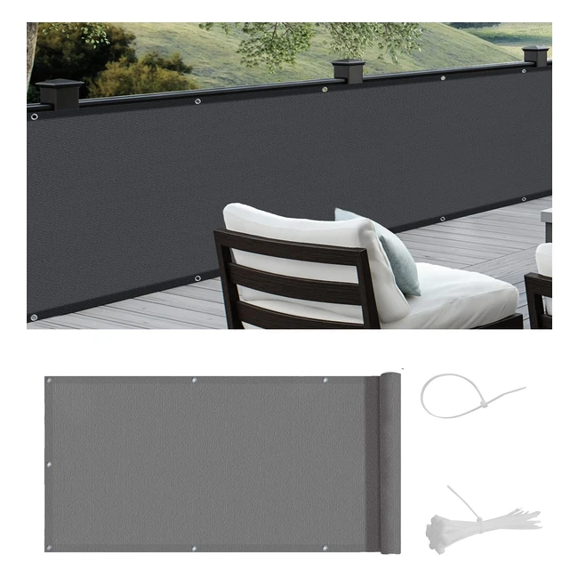 Cool Area Frangivista per Balcone Impermeabile Anti-UV 100x500cm - Antracite