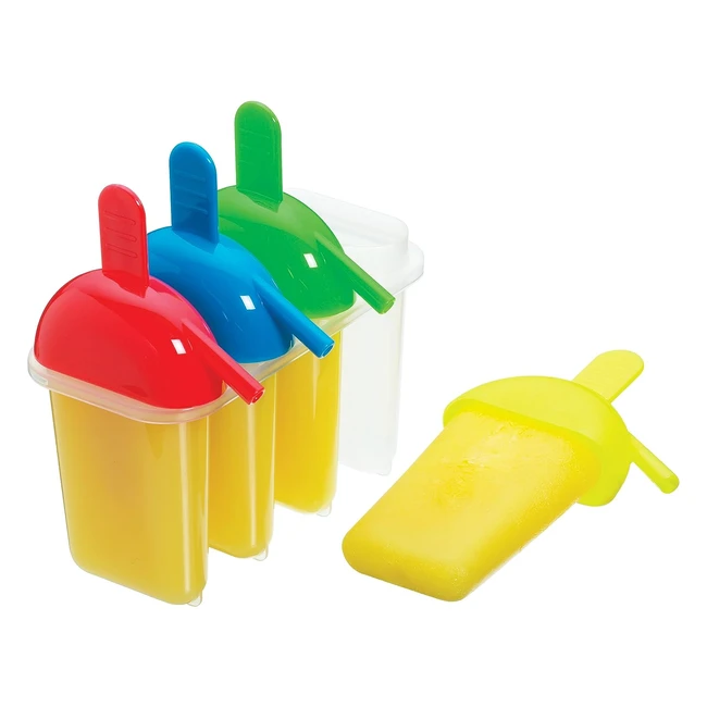 KitchenCraft Ice Lolly Mould with 4 Sipper Handles - BPA Free - Create Delicious Ice Pops