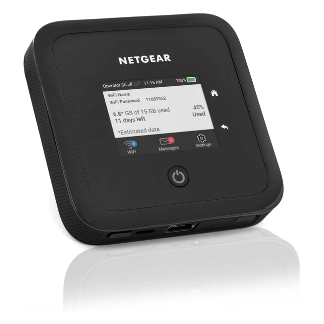 Netgear 5G Router mit SIM-Karte, WiFi 6, M5, WLAN 5G Router, bis zu 4 Gbit/s Download-Geschwindigkeit, AX1800 WiFi 6, WLAN-Hotspot für bis zu 32 Geräte, MR5200, unterstützt alle Netzwerke