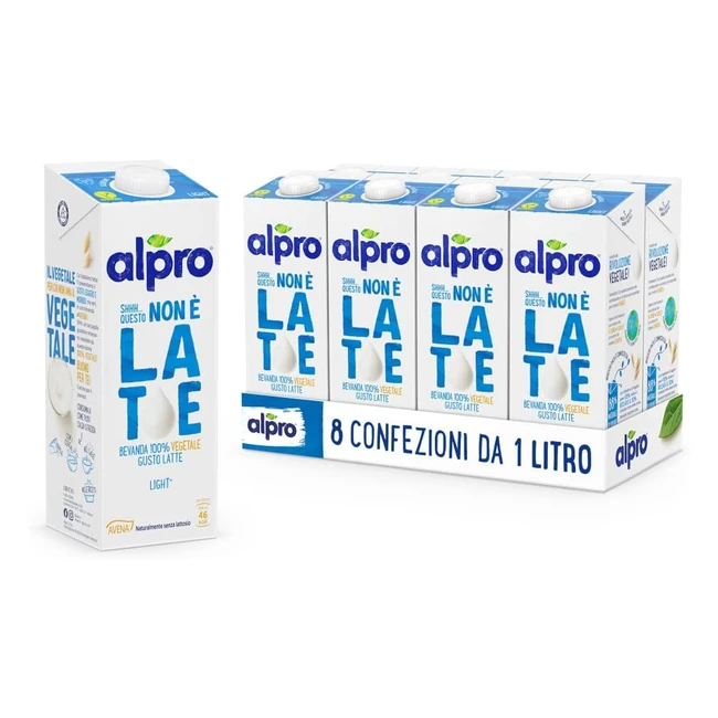 Alpro Bevanda all'Avena Light 100% Vegetale - 8 Confezioni x 1 Litro