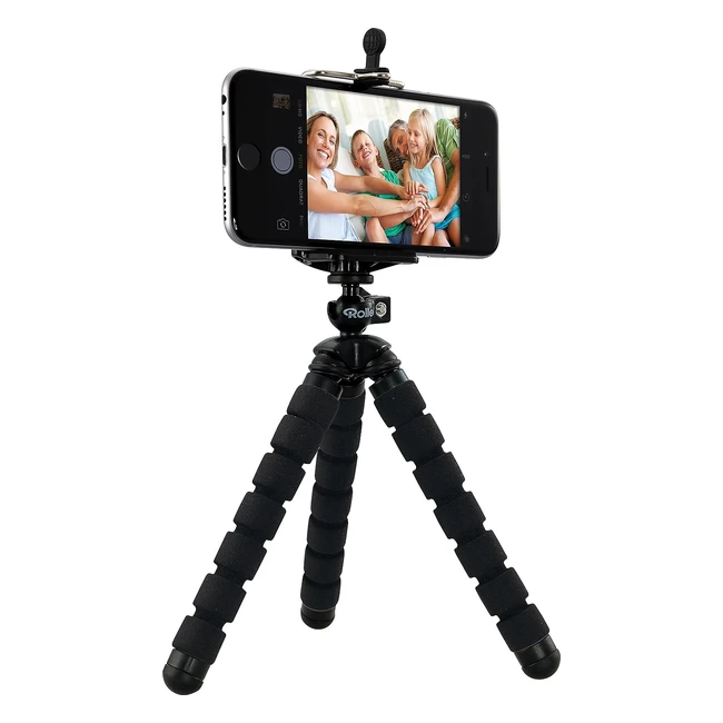 Rollei Selfie Mini Tripod - Trépied pour smartphones, appareils photo numériques, actioncams - Noir