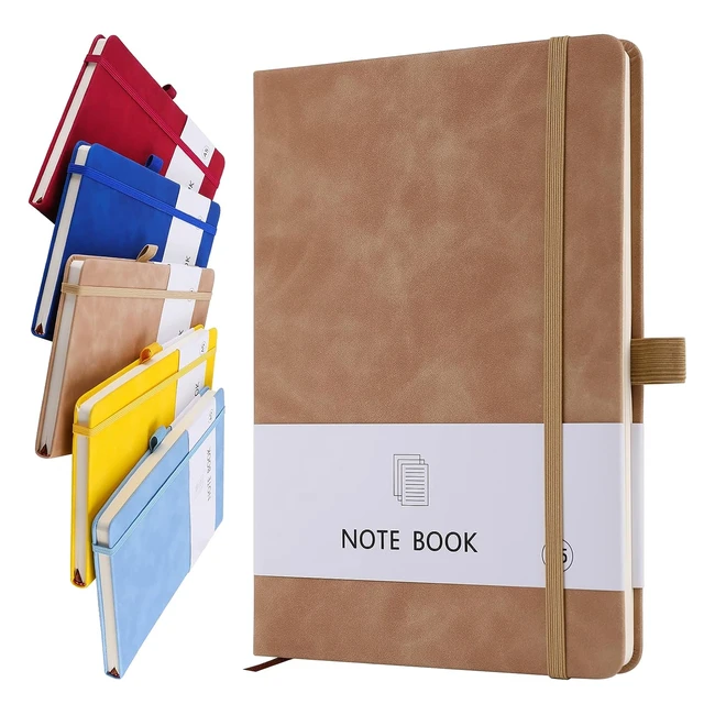 A5 Notebook - PU Leather, 200 Pages, Khaki