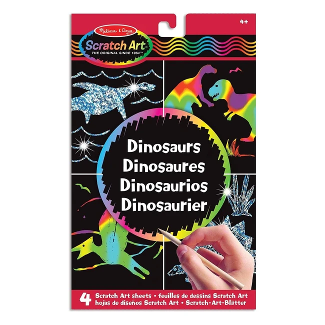 Melissa  Doug Scratch Magic Draw  Learn Dinosaur Arts  Crafts - Gift for Boy 