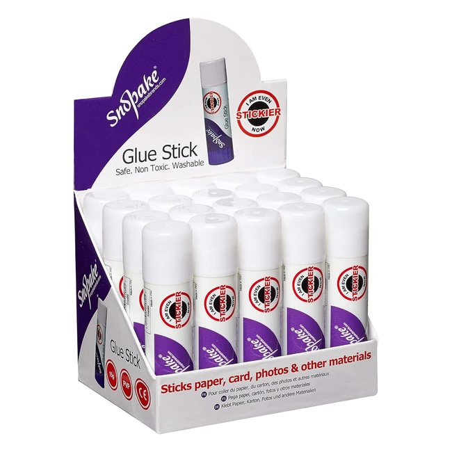 Snopake15798 PVP Gluestick Safe Washable Non-Toxic White 15g - Pack of 20