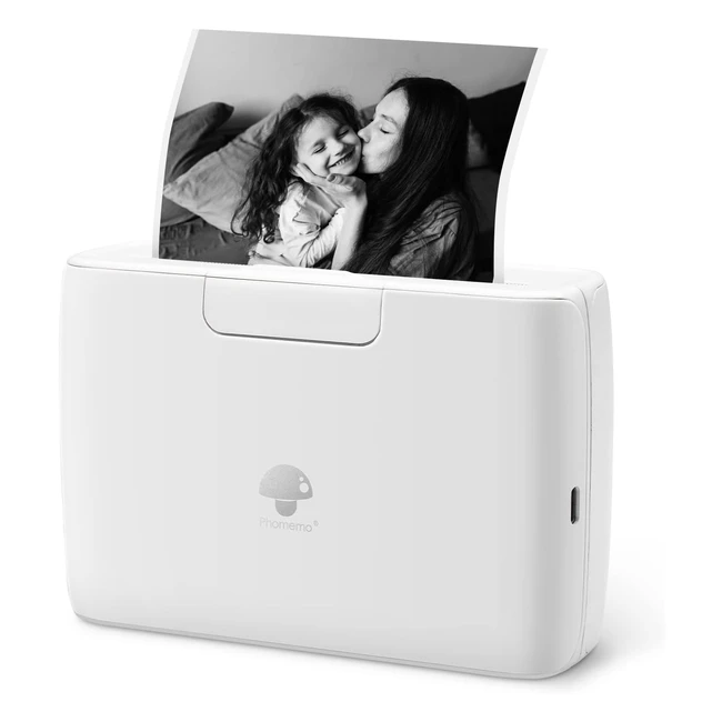 Phomemo M04S Portable Thermal Printer - Mini Bluetooth Printer, 5380110mm Printing Width, 304dpi, iOS/Android Compatible