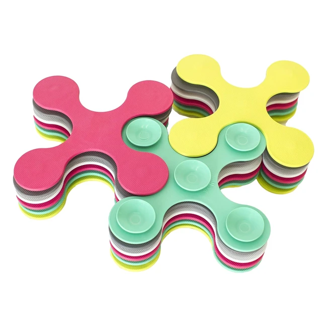 Tapis de bain puzzle multicolore Prince Lionheart - Réf. XYZ - Antidérapant et amusant pour bébé