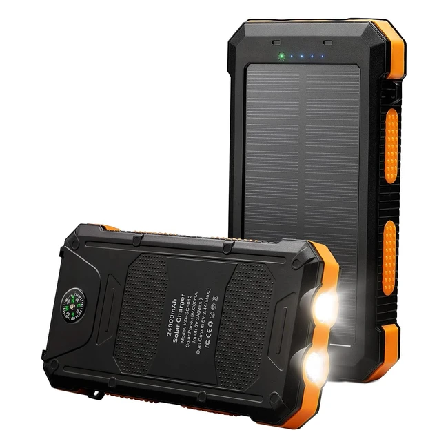 Chargeur Solaire XDragon 24000mAh - 4 Sorties USB - Charge Rapide - iPhone Samsu