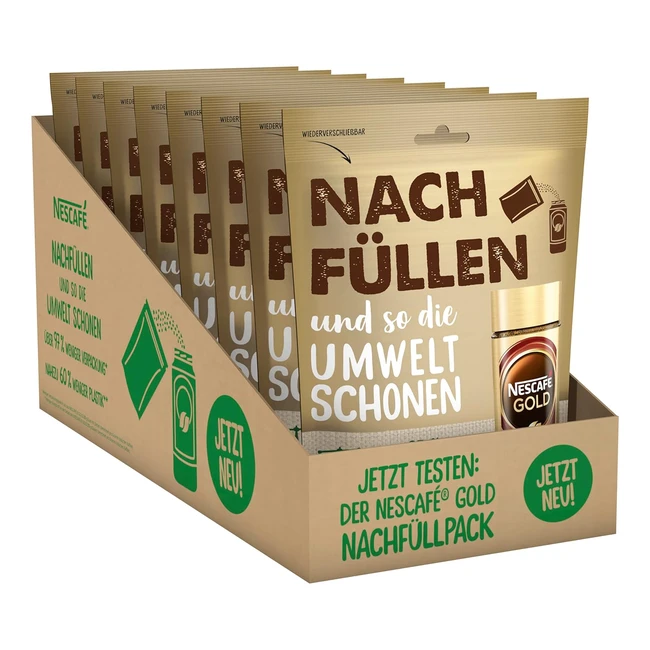 NESCAFÉ Gold Original Nachfüllpack - Kaffeebohnenkaffee - Koffeinhaltig - 8er Pack - 8 x 150g