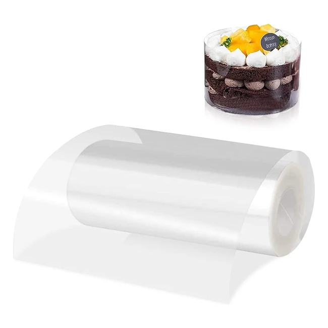 Film transparent pour bordure de gâteau en acétate 15cm x 10m - Accessoire pâtisserie