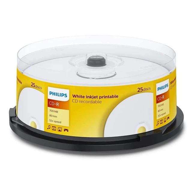 Philips 103164 CDR 25x - 700MB 80min - Stampa - Alta Qualit