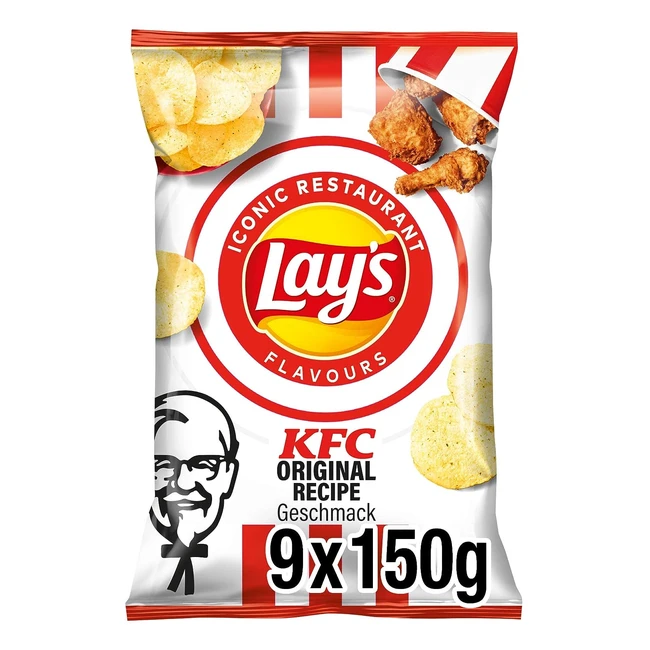 Lays KFC Kentucky Fried Chicken - Knusprig gewürzte Kartoffelchips für eine gelungene Party - 9 x 150 g