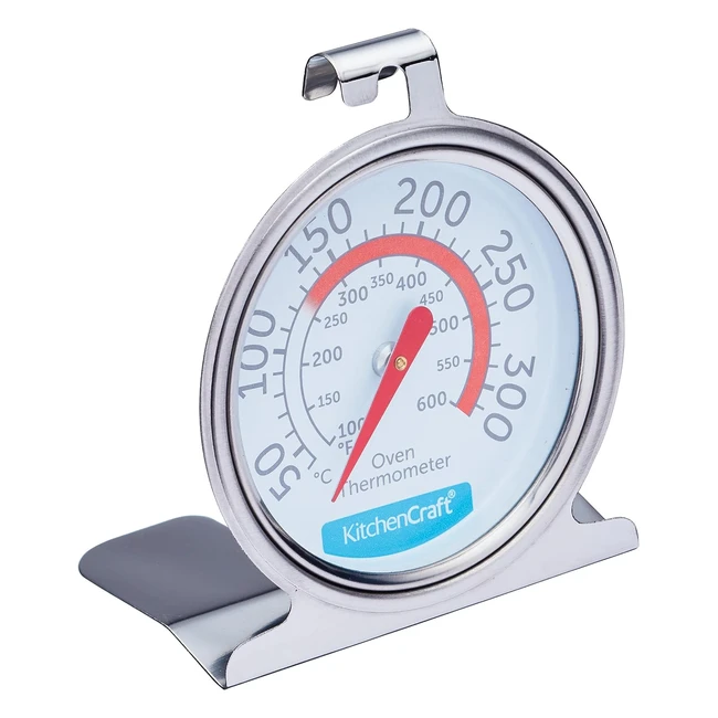 KitchenCraft Oven Thermometer - Accurate Temperature Readings - Silver