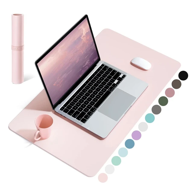 Waterproof PVC Leather Desk Pad - Ultra Thin, Easy Clean - Pink - 60 x 35 cm