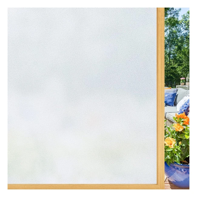 LifeTree Frosted Window Film - Privacy & UV Protection - Self-Adhesive - 445x400cm