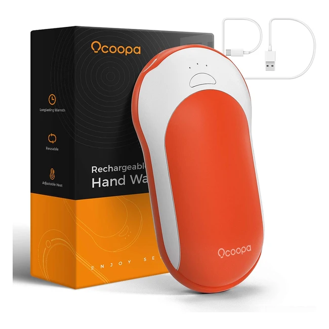 Ocoopa Quick Charge Hand Warmers - Power Delivery 10000mAh USB-C Electric Hand Warmer Rechargeable Power Bank - 15hrs Long Lasting - 3 Heat Levels - Perfect for Outdoors - Great Gift