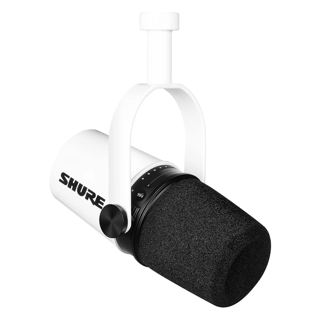 Limited Edition Shure MV7 USB/XLR Dynamic Microphone for Gaming, Podcasting, Recording & Streaming - White Noir