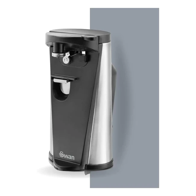 Swan 3in1 Hands Free Can Tin Opener - Stainless Steel - 60W - Black