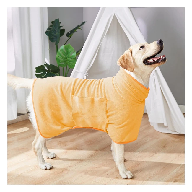 Zorela Dog Drying Coat 400gsm Microfibre Towel Robe - Super Absorbent Fast Dryi