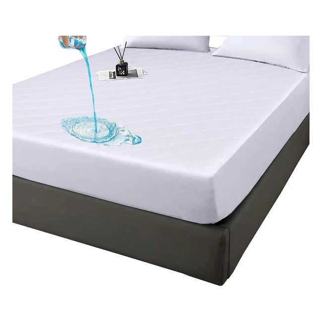 Planetoid Quilted Waterproof Mattress Protector Super King - Extra Deep Fitted Sheet - Anti-Allergy - Breathable - 182x200cm