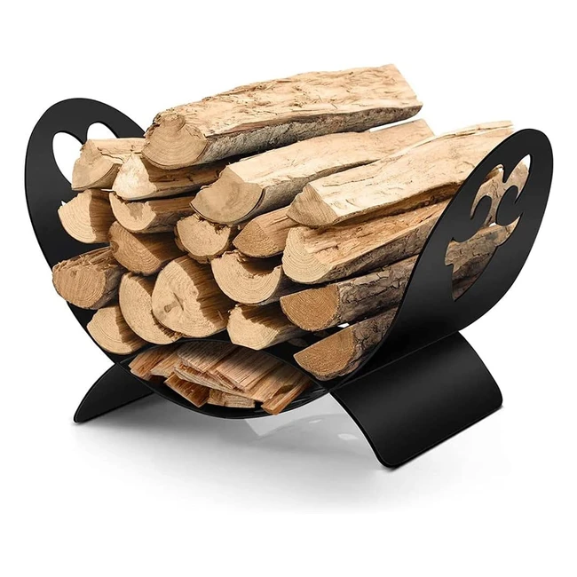 Panier  bches Amagabeli 48x33x30cm - Support en fer forg pour bois intri