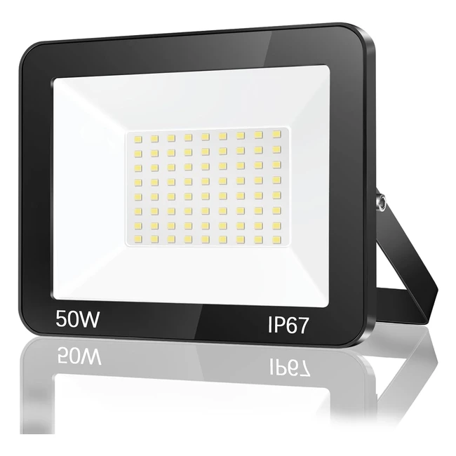 Foco LED Exterior 50W IP67 Impermeable | Proyector LED 5000lm | Luz de Seguridad Potente