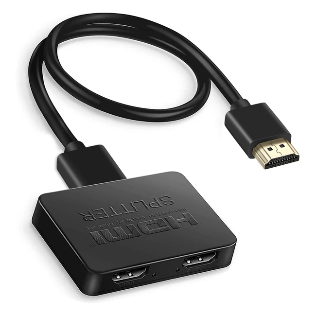 4K HDMI Splitter 1 in 2 out for Dual Monitors | HDMI Cable Included