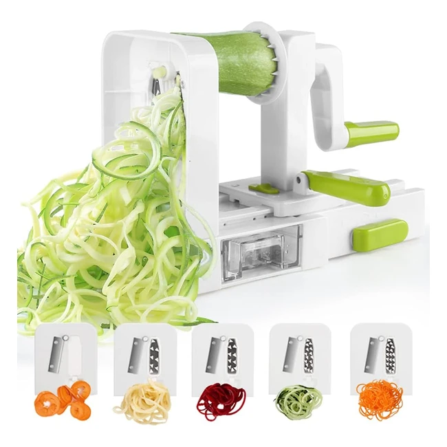 5-Blade Foldable Spiralizer - Make Healthy Low Carb Pasta and Noodles