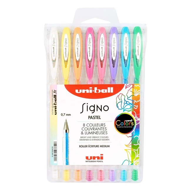 Uniball Mitsubishi Pencil - 8 Penne a Sfera Gel Colorate Pastello 07mm