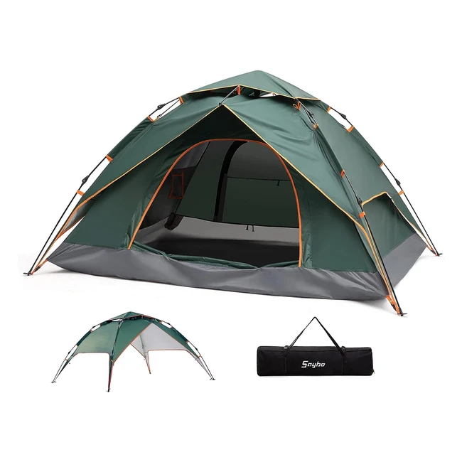 Tenda Campeggio 3 Persone Saybe Doppio Strato - Impermeabile e Traspirante