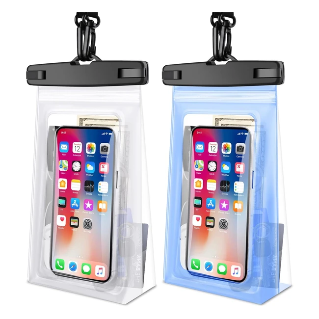 Waterproof Phone Pouch 2-Pack - Keep Your Phone Safe and Dry - Compatible with i