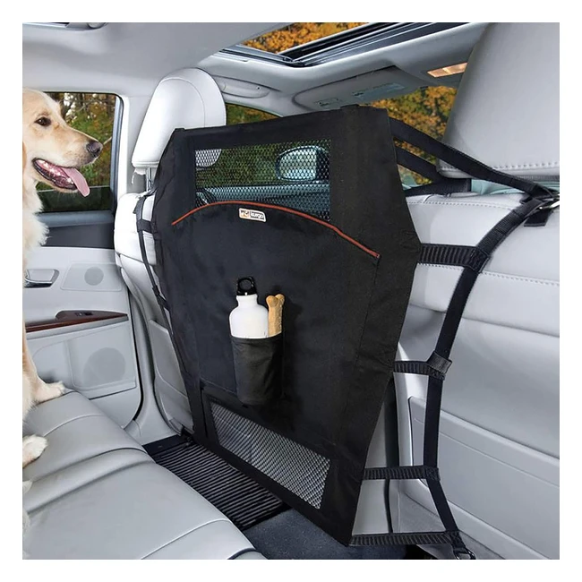 Kurgo Backseat Barrier Car Barrier for Dogs | Easy Installation | Mesh Top | Storage Pockets